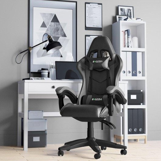 Silla gaming Naspaluro ergonómica piel sintética soporte lumbar reclinable
