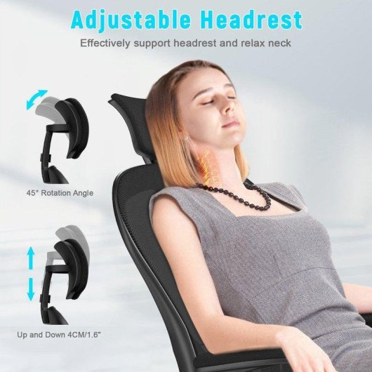 Chaise de bureau Naspaluro Ergonomique 2D Accoudoirs Repose-tete