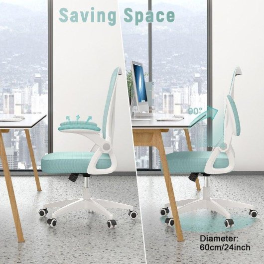 Chaise de bureau ergonomique Naspaluro vert avec roulettes