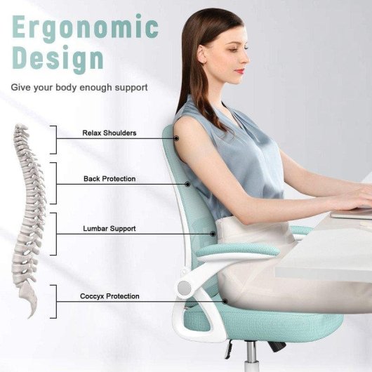 Chaise de bureau ergonomique Naspaluro vert avec roulettes