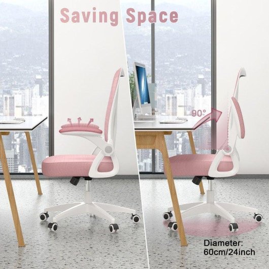 Chaise de bureau ergonomique Naspaluro Rosa avec roulettes