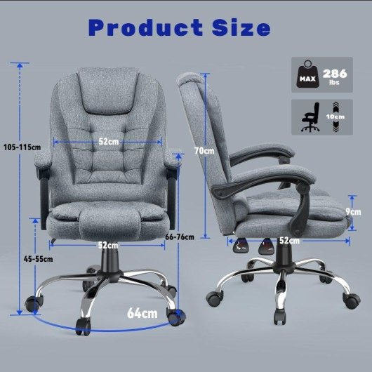 Chaise de bureau Naspaluro ergonomique avec accoudoirs