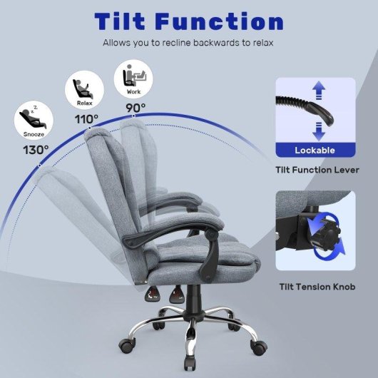 Chaise de bureau Naspaluro ergonomique avec accoudoirs