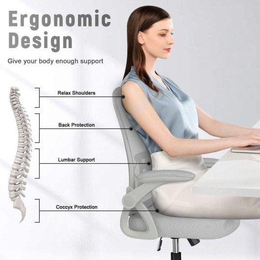 Sedia da Ufficio Ergonomica Naspaluro con Ruote Grigio