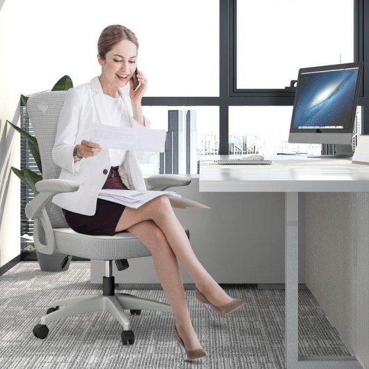 Sedia da Ufficio Ergonomica Naspaluro con Ruote Grigio