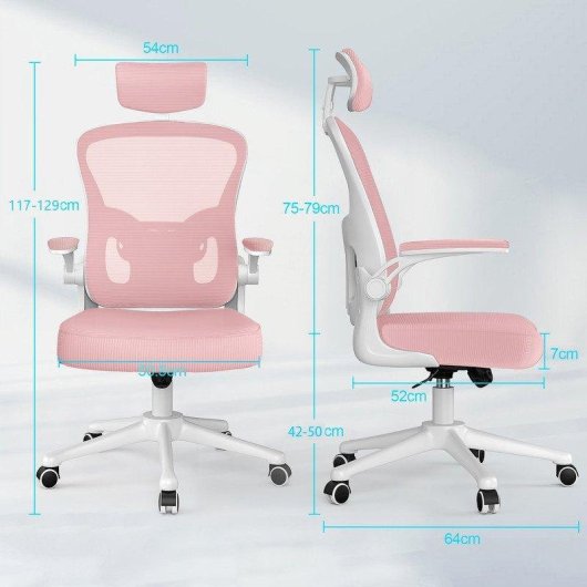 Chaise de bureau Naspaluro Ergonomique Rosa 2D