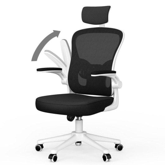 Naspaluro Ergonomischer Bürostuhl Weiß Mit 2D-Armlehnen