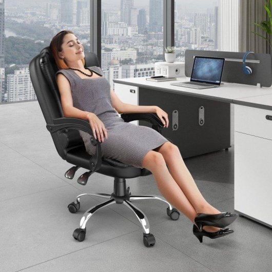 Chaise de bureau Naspaluro ergonomique réglable noire 360°