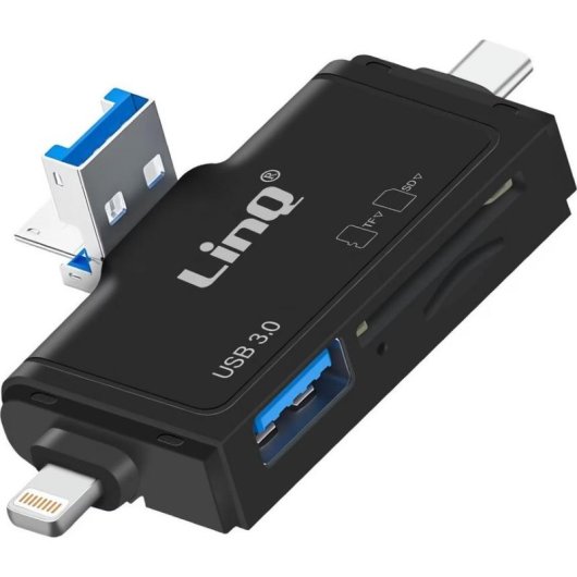 Lector de tarjetas LinQ 7 en 1 USB 3.0 microSD/SD USB-A/USB-C
