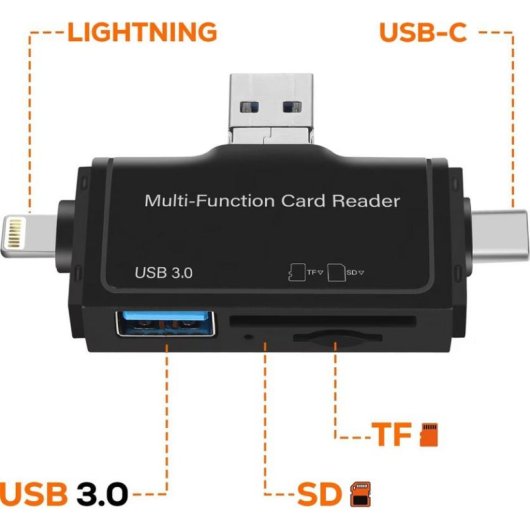 Lector de tarjetas LinQ 7 en 1 USB 3.0 microSD/SD USB-A/USB-C