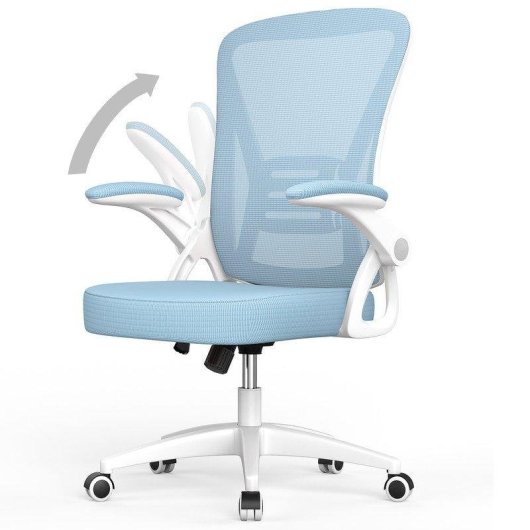 Chaise de Bureau Ergonomique Naspaluro avec Repos Tête Ajustable et Support Lombaire - Bleu