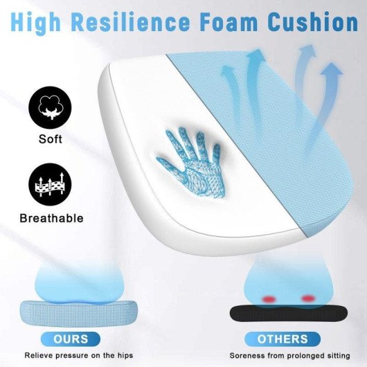 Chaise de Bureau Ergonomique Naspaluro avec Repos Tête Ajustable et Support Lombaire - Bleu