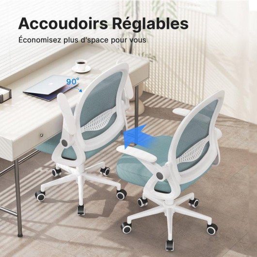 Chaise de Bureau Naspaluro Ergonomique Malla Respirante Vert Clair