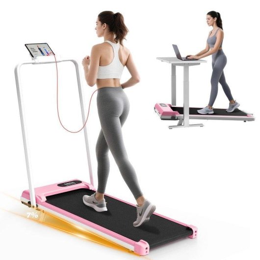 Cinta de Correr Plegable HomeFitnessCode 4 en 1 2,5 CV 130 kg Rosa