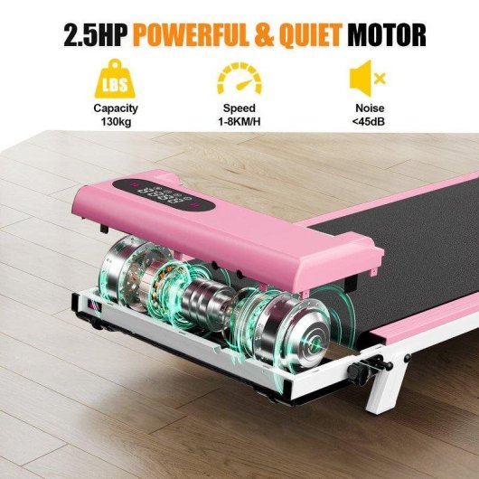Cinta de Correr Plegable HomeFitnessCode 4 en 1 2,5 CV 130 kg Rosa