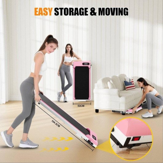 Cinta de Correr Plegable HomeFitnessCode 4 en 1 2,5 CV 130 kg Rosa