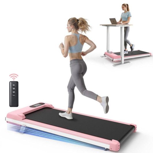 Cinta de Correr HomeFitnessCode 4 en 1 Inclinación 7% Velocidad 1-8 km/h Rosa
