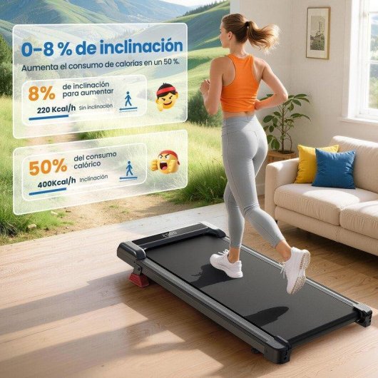 Cinta de correr HomeFitnessCode 3,0 CV motor sin escobillas 1-10 km/h inclinación 0-8%