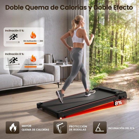 Cinta de correr HomeFitnessCode Walking Pad Negro con motor silencioso 2,5 HP e inclinación ajustable