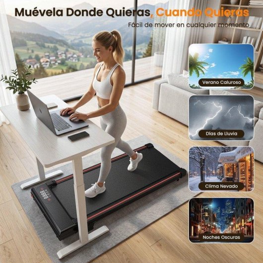 Cinta de correr HomeFitnessCode Walking Pad Negro con motor silencioso 2,5 HP e inclinación ajustable