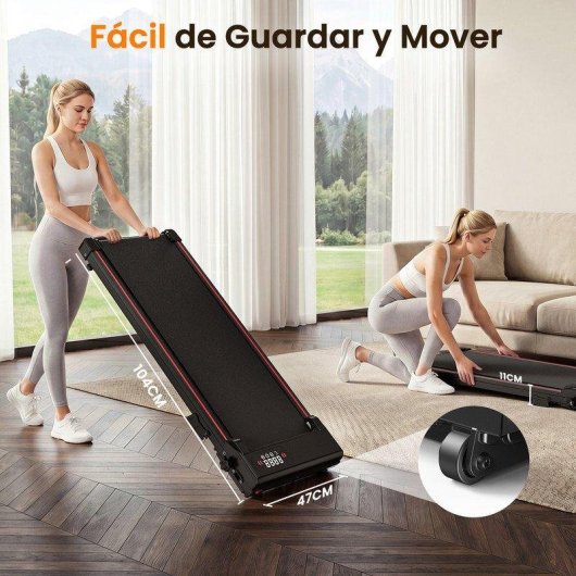 Cinta de correr HomeFitnessCode Walking Pad Negro con motor silencioso 2,5 HP e inclinación ajustable