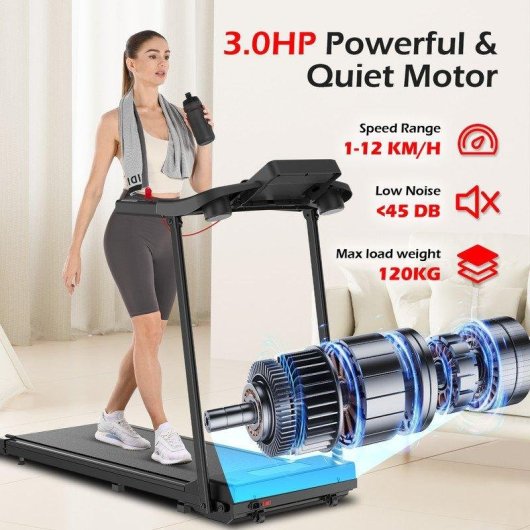 Cinta de correr plegable HomeFitnessCode 1-12 km/h 12 programas Bluetooth