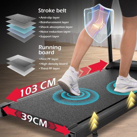 Cinta de correr plegable HomeFitnessCode 1-12 km/h 12 programas Bluetooth