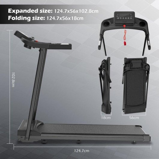 Cinta de correr plegable HomeFitnessCode 1-12 km/h 12 programas Bluetooth