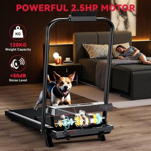 Cinta de correr HomeFitnessCode 4 en 1 plegable 2,5 HP pantalla LED 120 kg