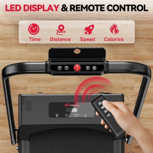 Cinta de correr HomeFitnessCode 4 en 1 plegable 2,5 HP pantalla LED 120 kg
