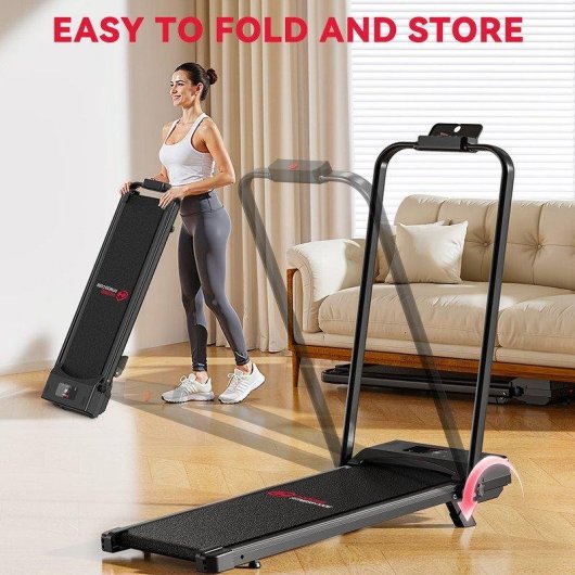 Cinta de correr HomeFitnessCode 4 en 1 plegable 2,5 HP pantalla LED 120 kg