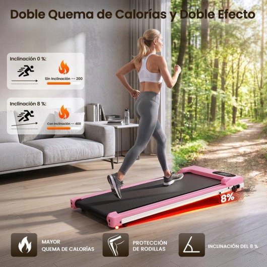 Cinta de correr HomeFitnessCode Walking Pad Rose motor 2,5 HP inclinación 8%