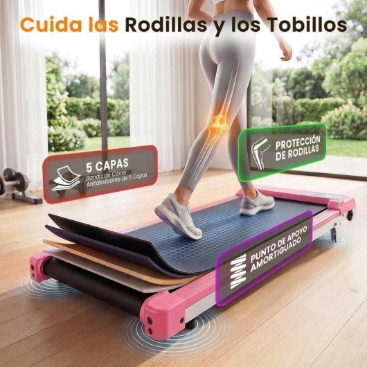 Cinta de correr HomeFitnessCode Walking Pad Rose motor 2,5 HP inclinación 8%