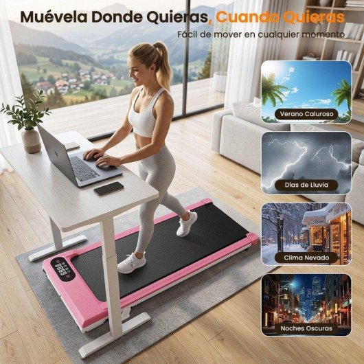 Cinta de correr HomeFitnessCode Walking Pad Rose motor 2,5 HP inclinación 8%