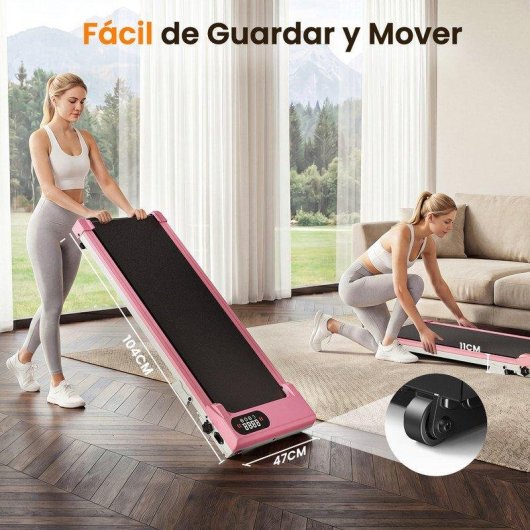 Cinta de correr HomeFitnessCode Walking Pad Rose motor 2,5 HP inclinación 8%