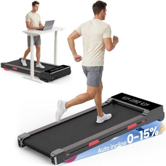Cinta de correr HomeFitnessCode Inclinación Automática 15% 2,5 HP Pantalla LED