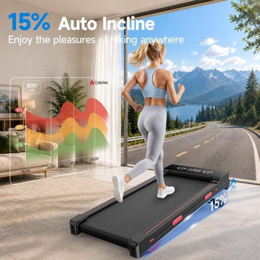Cinta de correr HomeFitnessCode Inclinación Automática 15% 2,5 HP Pantalla LED