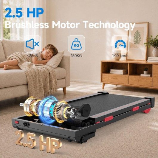 Cinta de correr HomeFitnessCode Inclinación Automática 15% 2,5 HP Pantalla LED