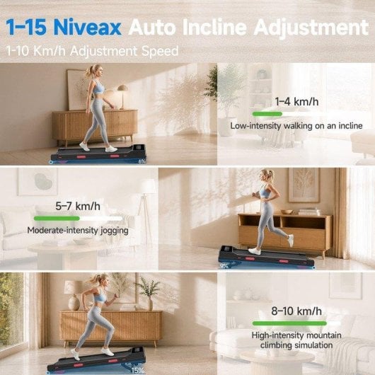 Cinta de correr HomeFitnessCode Inclinación Automática 15% 2,5 HP Pantalla LED