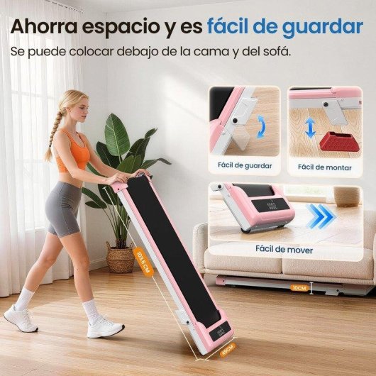 Cinta de correr HomeFitnessCode 1-10 km/h 3,0 CV Inclinación 0-8% Rosa