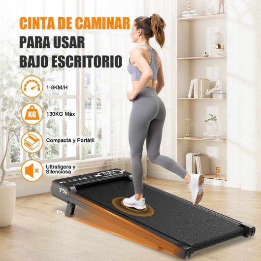 Cinta de Correr HomeFitnessCode Multifunción Inclinación 7% Velocidad 1-8 km/h Mando a Distancia