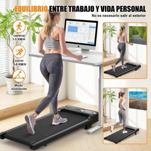 Cinta de Correr HomeFitnessCode Multifunción Inclinación 7% Velocidad 1-8 km/h Mando a Distancia