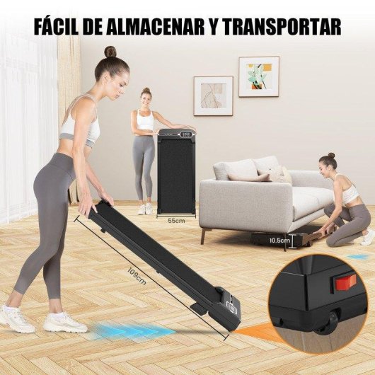 Cinta de Correr HomeFitnessCode Multifunción Inclinación 7% Velocidad 1-8 km/h Mando a Distancia