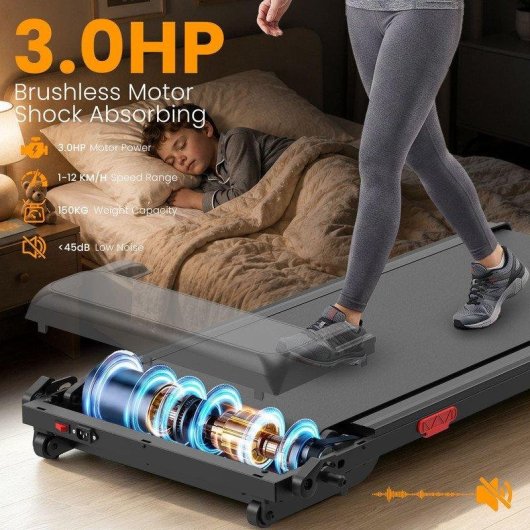 Cinta de Correr Plegable HomeFitnessCode Inclinación 15% 3,0 HP 12 Programas