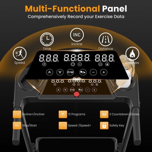 Cinta de Correr Plegable HomeFitnessCode Inclinación 15% 3,0 HP 12 Programas