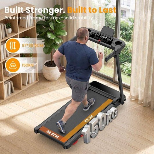 Cinta de Correr Plegable HomeFitnessCode Inclinación 15% 3,0 HP 12 Programas