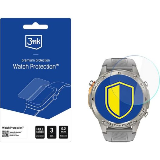 Pellicola Protettiva 3MK HybridGlass 0,2mm Trasparente Smartwatch Resistente a Urto