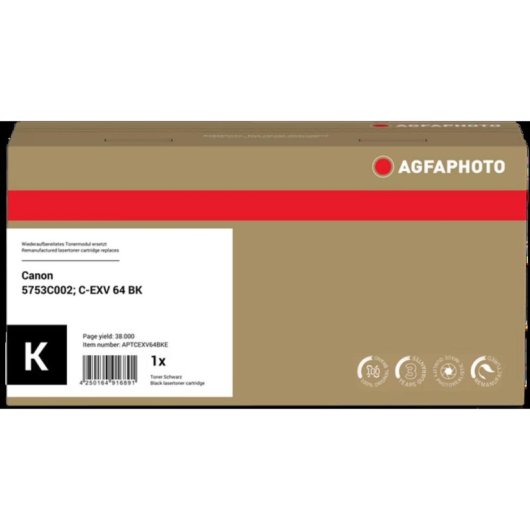 Tóner Compatible AGFAPHOTO APTCEXV64BKE Negro 38.000 Páginas para Canon