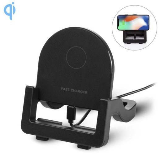 Carregador rapido sem fio Qi 15W Dam Electronics Suporte horizontal e vertical