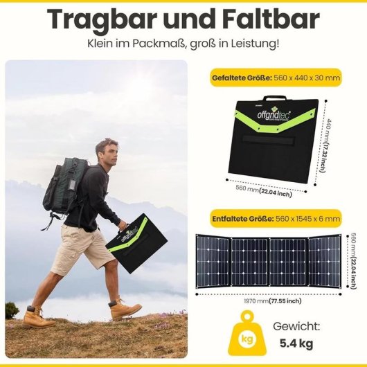 Solarpanel Offgridtec FSP-2 180W Faltbar Tragbar MC4